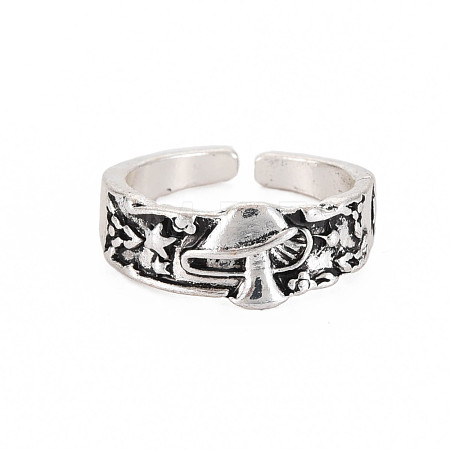 Mushroom Open Cuff Ring RJEW-S038-205-1