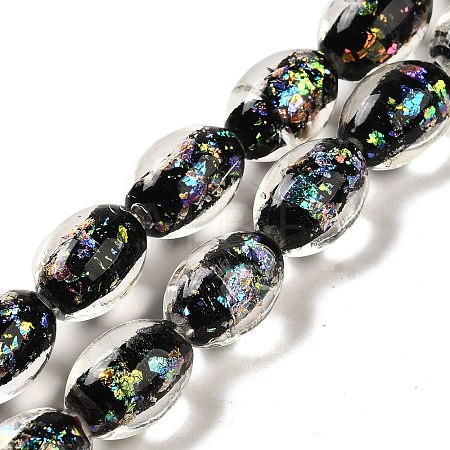Handmade Dichroic Foil Glass Beads Strands DICH-U001-12D-1