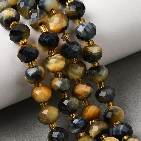 Dyed Natural Tiger Eye Beads Strands G-D105-B11-1