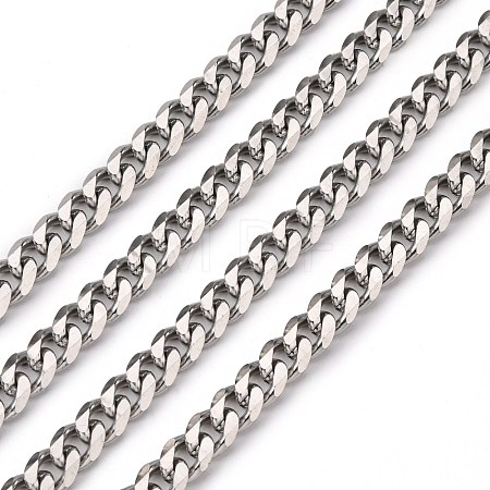 Tarnish Resistant Men's Jewelry Making 201 Stainless Steel Curb Chains CHS-A003B-1.8mm-1