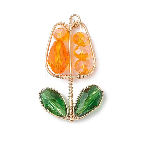Electroplate Glass Pendants PALLOY-TA00357-03-1