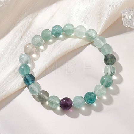 Natural Fluorite Beads Stretch Bracelets for Women BJEW-JB13166-1