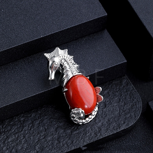 Natural Red Jasper Sea Animal Pendants PW-WG09180-04-1