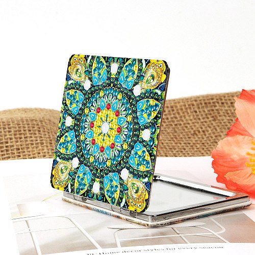 Mandala Flower DIY Diamond Painting Mirror Kits DIAM-PW0010-01E-1