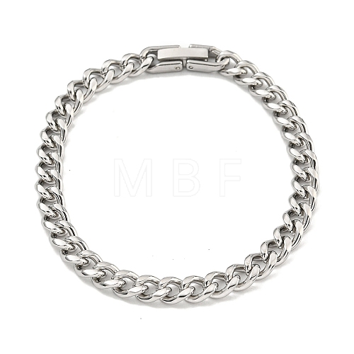 Non-Tarnish 201 Stainless Steel Curb Chain Bracelets for Women and Men BJEW-F473-08P-01-1