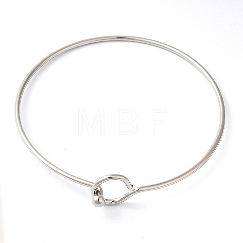 304 Stainless Steel Torque Bangles BJEW-I317-01P-1