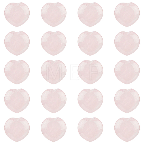 20Pcs Natural Rose Quartz Heart Palm Stone G-HY0001-02-1