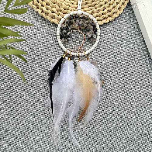 Woven Net/Web with Feather Pendant Decorations PW-WG7C0E0-05-1