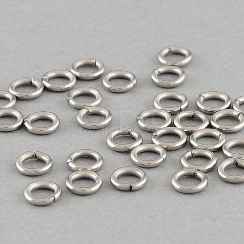 Tarnish Resistant 304 Stainless Steel Open Jump Rings A-STAS-Q186-02-7x1mm-1