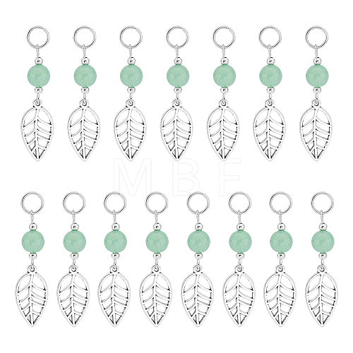 Unicraftale 4Sets Leaf Tibetan Style Alloy Pendants FIND-UN0002-74-1