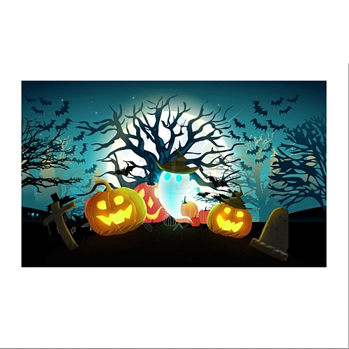 Polyester Halloween Banner Background Cloth FEPA-K001-001E-1