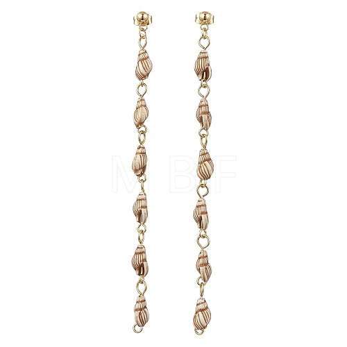 Acrylic Shell Shape Dangle Stud Earrings EJEW-JE05722-1