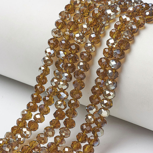 Electroplate Glass Beads Strands EGLA-A034-T4mm-K09-1