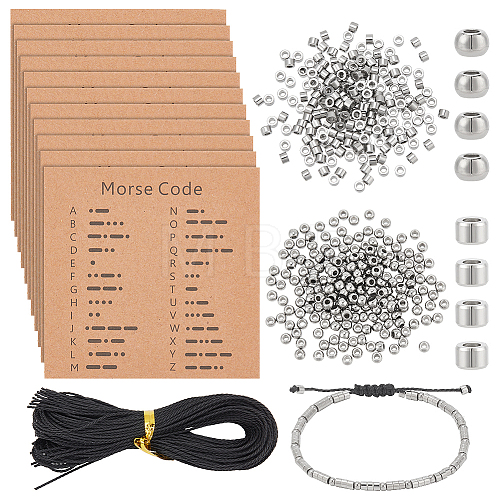  DIY Morse Code Theme Bracelet Maknig Kit DIY-NB0010-46-1