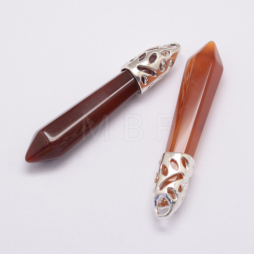 Natural Carnelian Big Pointed Pendants G-D860-C12-P-1