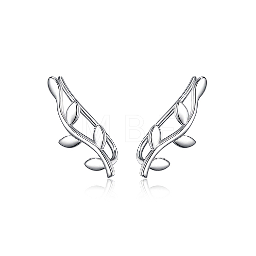 S925 Sterling Silver Leaf Clip-on Earrings for Women Fashion Simple Personality Earrings TY1907-1