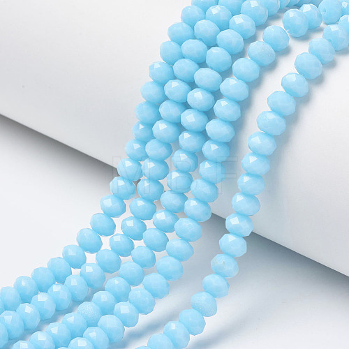 Opaque Solid Color Glass Beads Strands EGLA-A034-P8mm-D08-1