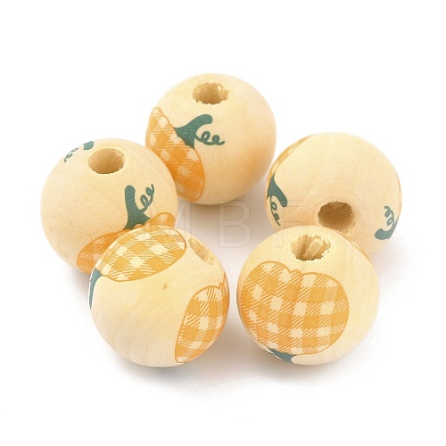 Autumn Theme Natural Wooden Beads WOOD-O005-03C-1