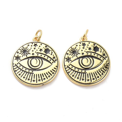 Brass Enamel Pendants KK-L188-33G-1