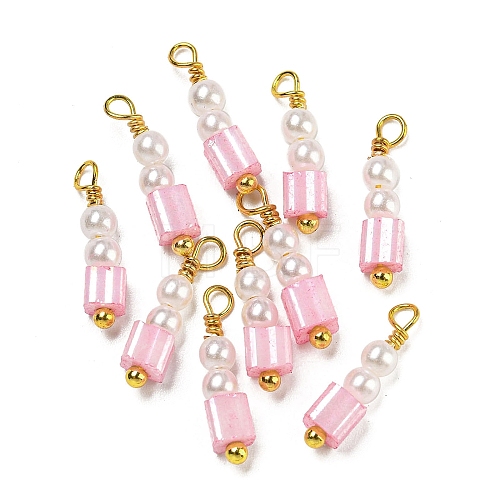 ABS Plastic Imitation Pearl Pendants KK-C046-03C-1