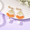 Brass Glass Seed Bead Chandelier Earrings EJEW-MZ00762-02-1