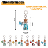 8Pcs 8 Styles Mixed Gemstone Chip Beads Glass Bottle European Dangle Charms PALLOY-AB00221-2
