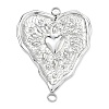 304 Stainless Steel Textured Heart Links Connector Charms STAS-F340-05P-1