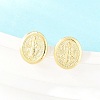 Religion Brass Stud Earrings EJEW-F405-23F-G-5