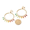 Round Shell Pearl Beads & Glass Beads Big Ring Dangle Stud Earrings X1-EJEW-TA00013-4