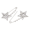 Textured Starfish 304 Stainless Steel Safety Pins Brooch Findings SA-CBA098D-16G-P04-2