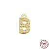 Real 18K Gold Plated 925 Sterling Silver Micro Pave Clear Cubic Zirconia Charms STER-P054-10G-B-1