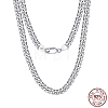 925 Sterling Silver Cuban Link Chain Necklace NJEW-I124-002-A-2