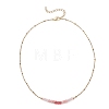Dyed Natural Malaysia Jade Faceted Rondelle Beaded 304 Stainless Steel Satellite Chain Necklaces for Women NJEW-JN05783-5