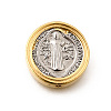 Religion Two Tone Brass Beads KK-D255-02GP-03-1