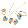 304 Stainless Steel & Cubic Zirconia & Cat Eye Pendant Necklaces & Stud Earrings & Rings & Bangles FS-WGBA184-04-2