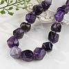 Natural Amethyst Nuggets Beaded Necklaces for Women Men NJEW-K388-01E-1