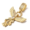 Brass Micro Pave Clear Cubic Zirconia Angel Wing Pendants KK-H519-16A-G-2