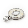 304 Stainless Steel with White Shell Pendants STAS-G268-01O-P-3
