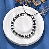 Adjustable Natural Howlite and Non-magnetic Synthetic Hematite Braided Bead Bracelets BJEW-Z090-01O-3