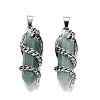 Natural Green Aventurine Double Terminal Pointed Pendants GG-N001-02AS-02-1