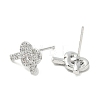 Rack Plating Brass Micro Pave Clear Cubic Zirconia Stud Earrings for Women EJEW-M260-16P-2