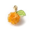 Flower Glass Pendant Decoration HJEW-TA00286-01-1