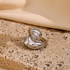 Fashionable 304 Stainless Steel Cubic Zirconia Finger Rings FS-WG3A113-03-1