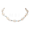 Ocean Natural Cowrie Shell & Chip & Glass Seed Beaded Necklaces NJEW-JN05848-2
