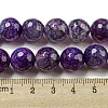 Faceted Natural Dragon Veins Agate Beads Strands X-G-F447-12mm-P09-5