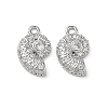 Brass Micro Pave Clear Cubic Zirconia Charms KK-P355-01C-P-1