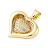 Brass Micro Pave Clear Cubic Zirconia Pendants KK-S510-31G-01-2