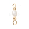 3Pcs 3 Styles Natural Cultured Freshwater Pearl Rice Beaded Links Connector Charms PALLOY-JF04914-02-3