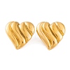 Ion Plating(IP) Heart 304 Stainless Steel Stud Earrings for Women EJEW-L272-033G-02-1