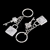 Natural Quartz Crystal Pendant Keychains KEYC-A016-01P-10-2